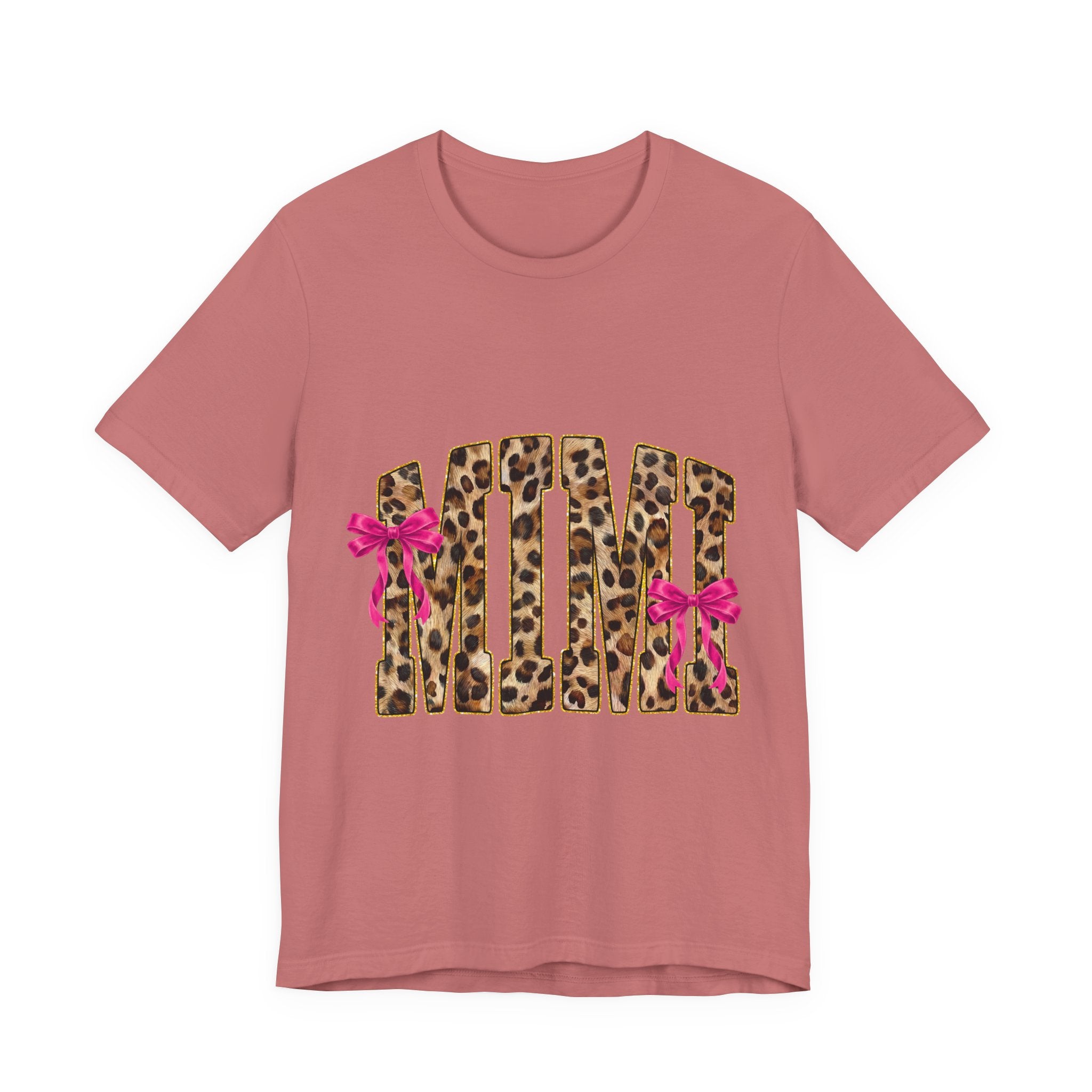 MOM Leopard Print Tee with Pink Bows – Mother's Day Gift Shirt