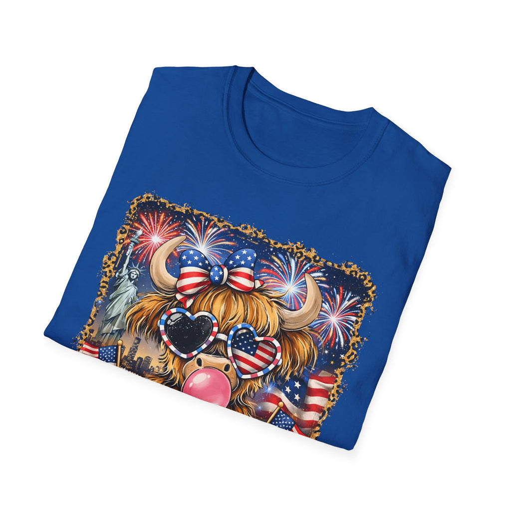 Patriotic Yorkie Tee — USA Flag Sunglasses & Bubblegum Dog T-Shirt