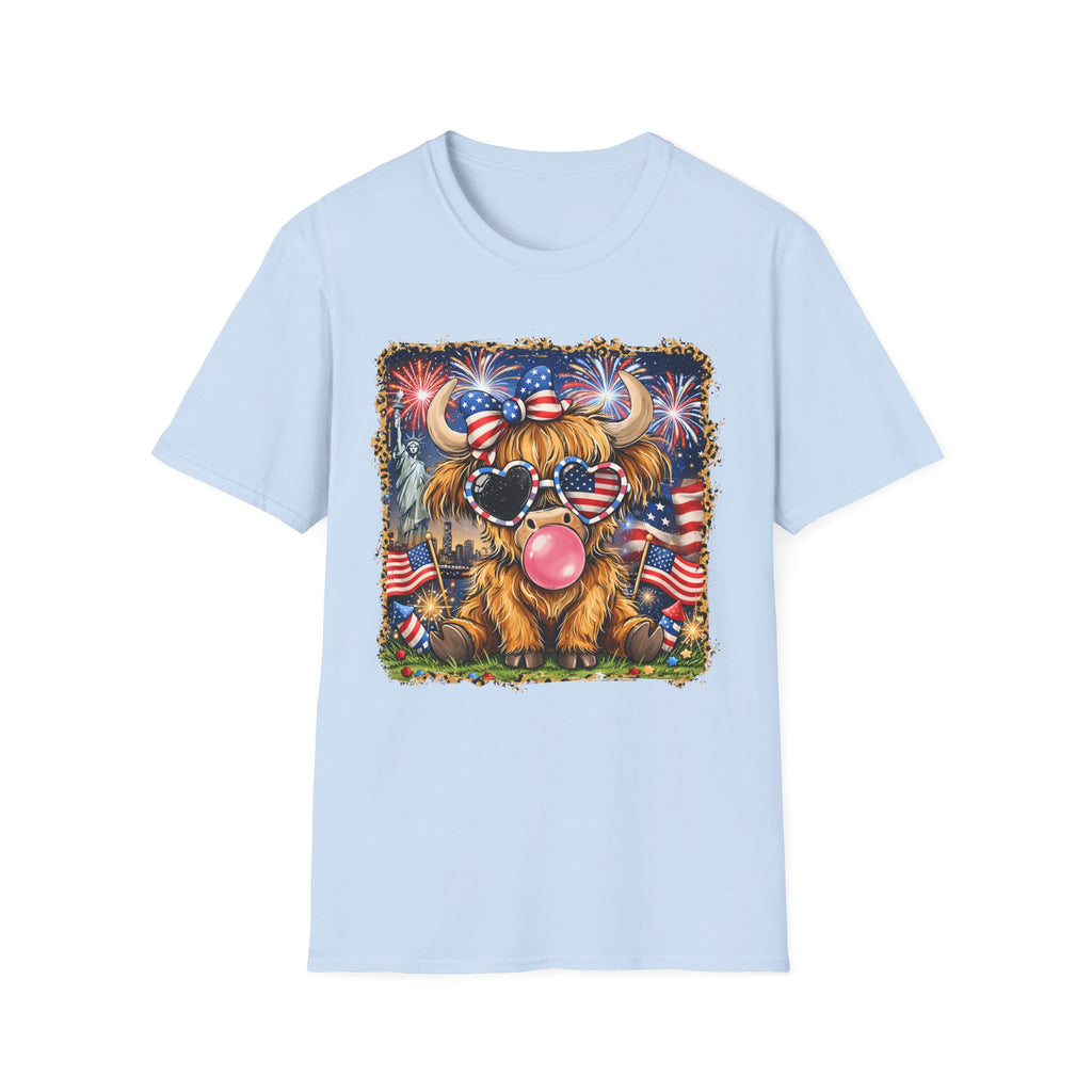 Patriotic Yorkie Tee — USA Flag Sunglasses & Bubblegum Dog T-Shirt