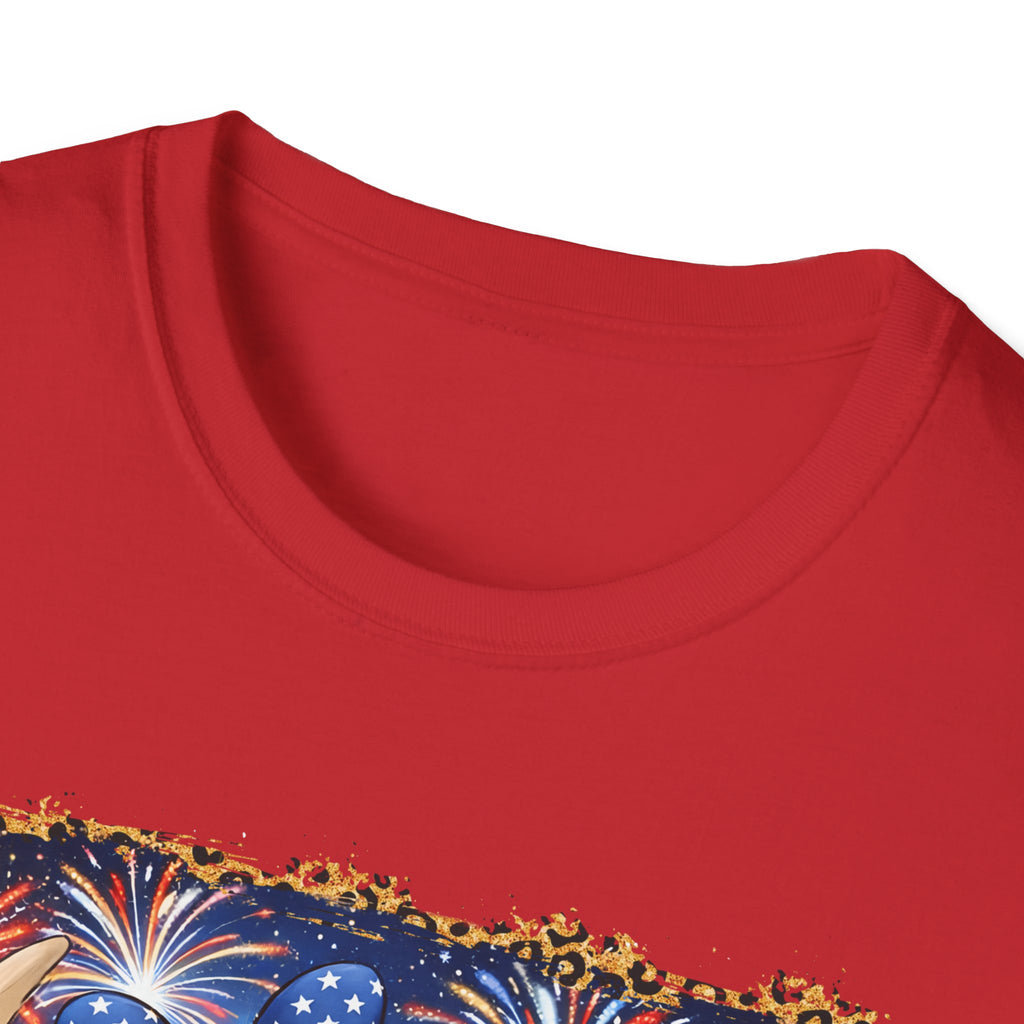 Patriotic Yorkie Tee — USA Flag Sunglasses & Bubblegum Dog T-Shirt
