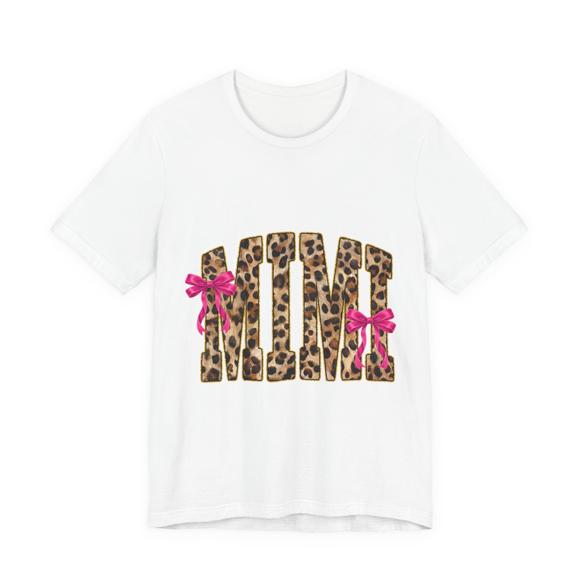 MOM Leopard Print Tee with Pink Bows – Mother's Day Gift Shirt