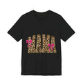 Mama Leopard Print Tee with Pink Bows — Cute Mother's Day Graphic T-Shirt