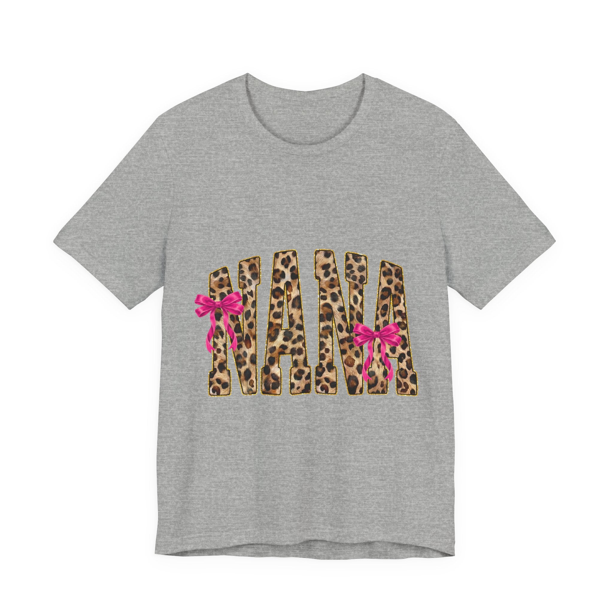 Nana Leopard Print Tee with Pink Bows — Mother's Day Gift Shirt