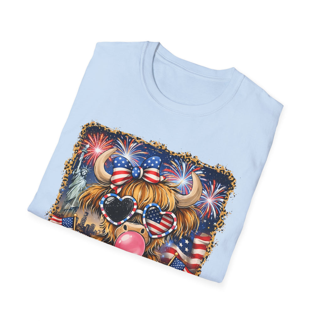 Patriotic Yorkie Tee — USA Flag Sunglasses & Bubblegum Dog T-Shirt