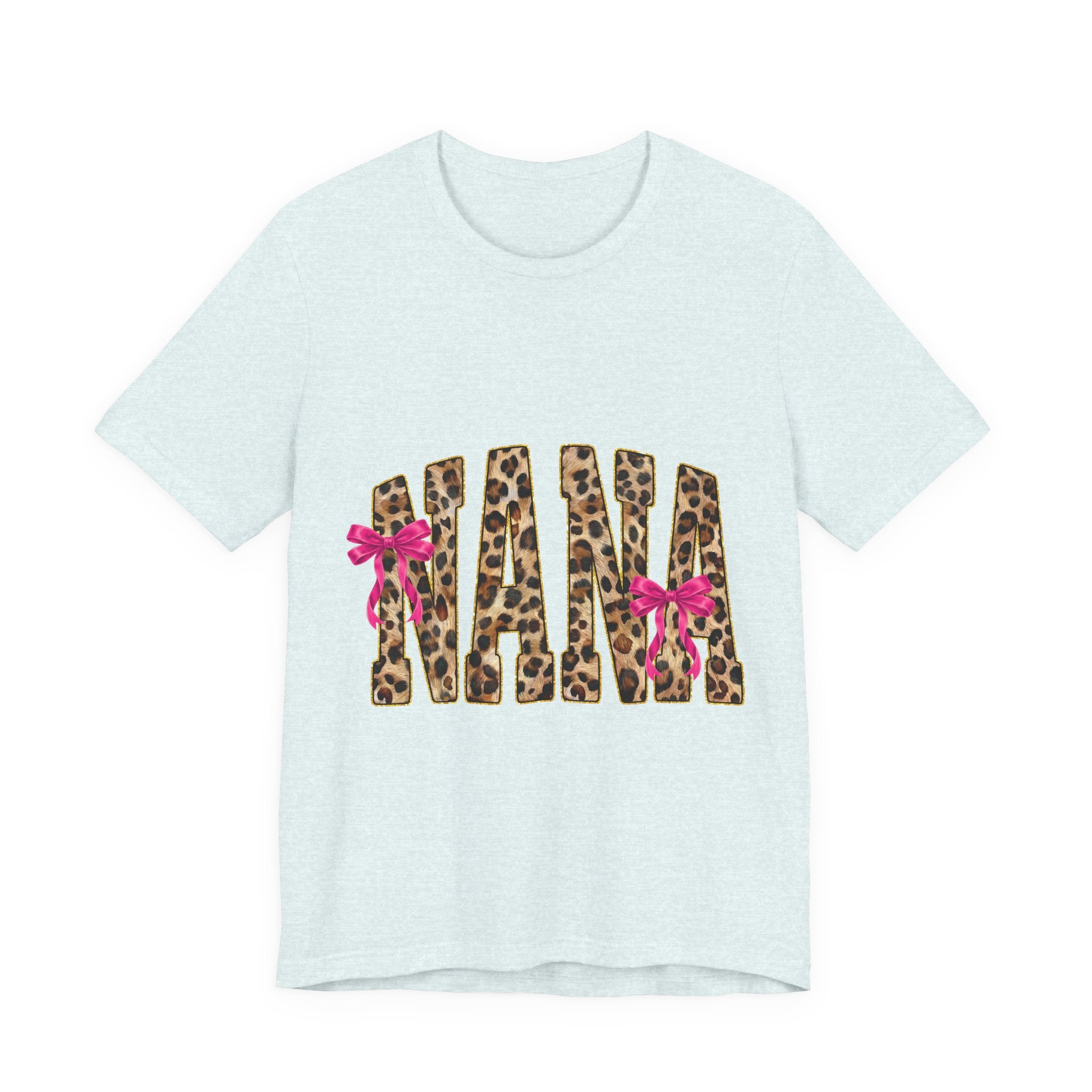 Nana Leopard Print Tee with Pink Bows — Mother's Day Gift Shirt