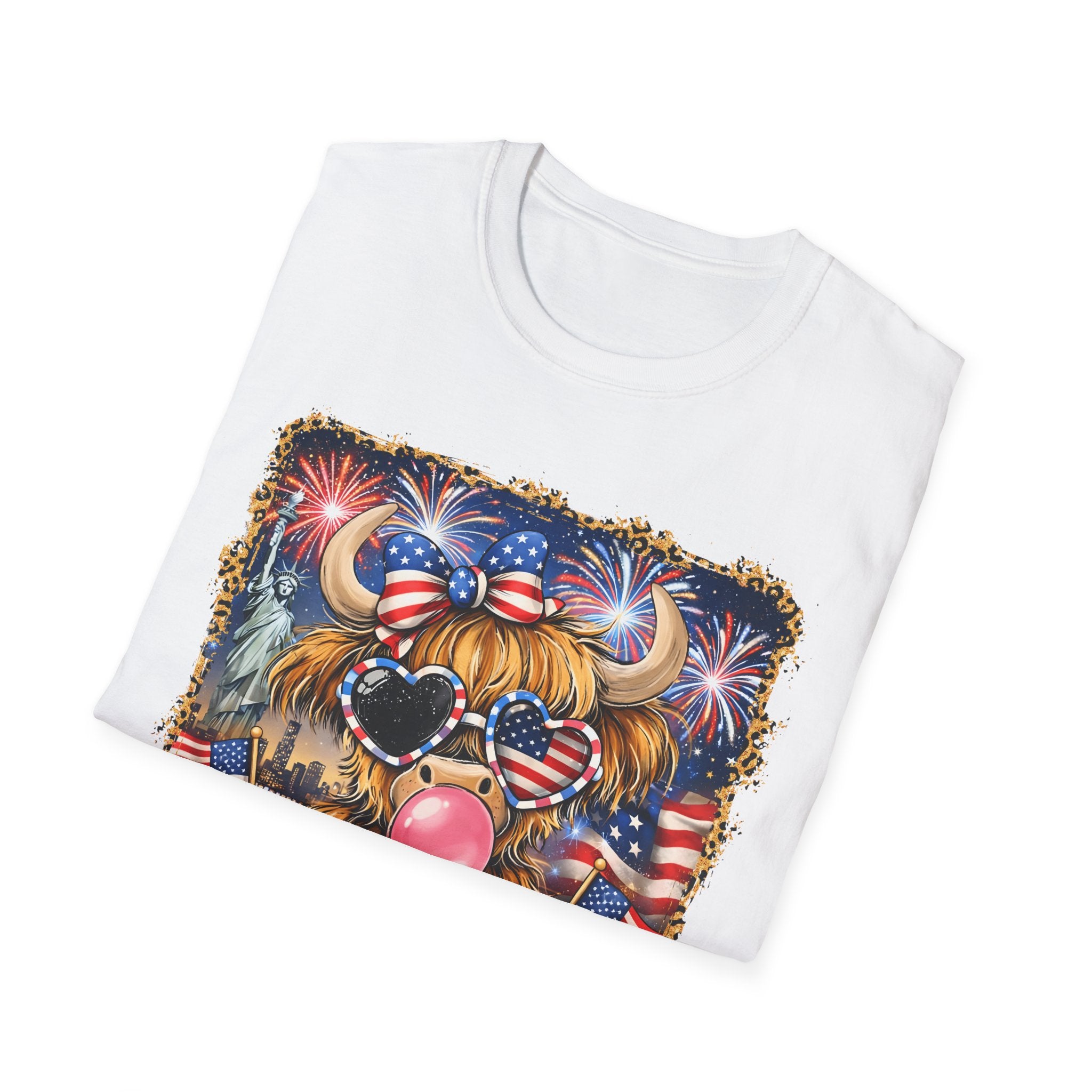 Patriotic Yorkie Tee — USA Flag Sunglasses & Bubblegum Dog T-Shirt