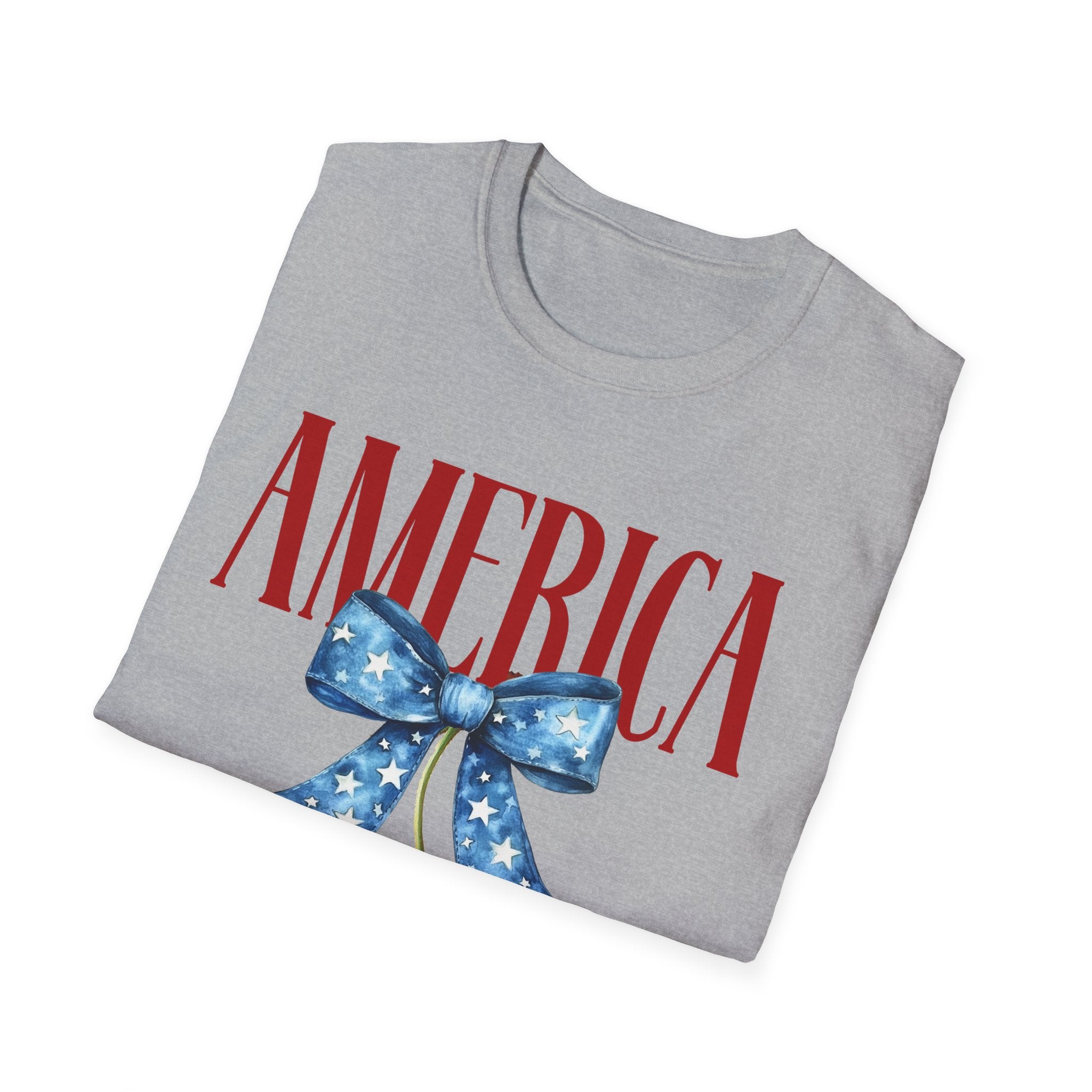 America Cherry T‑Shirt — Patriotic 4th of July Stars & Stripes Tee