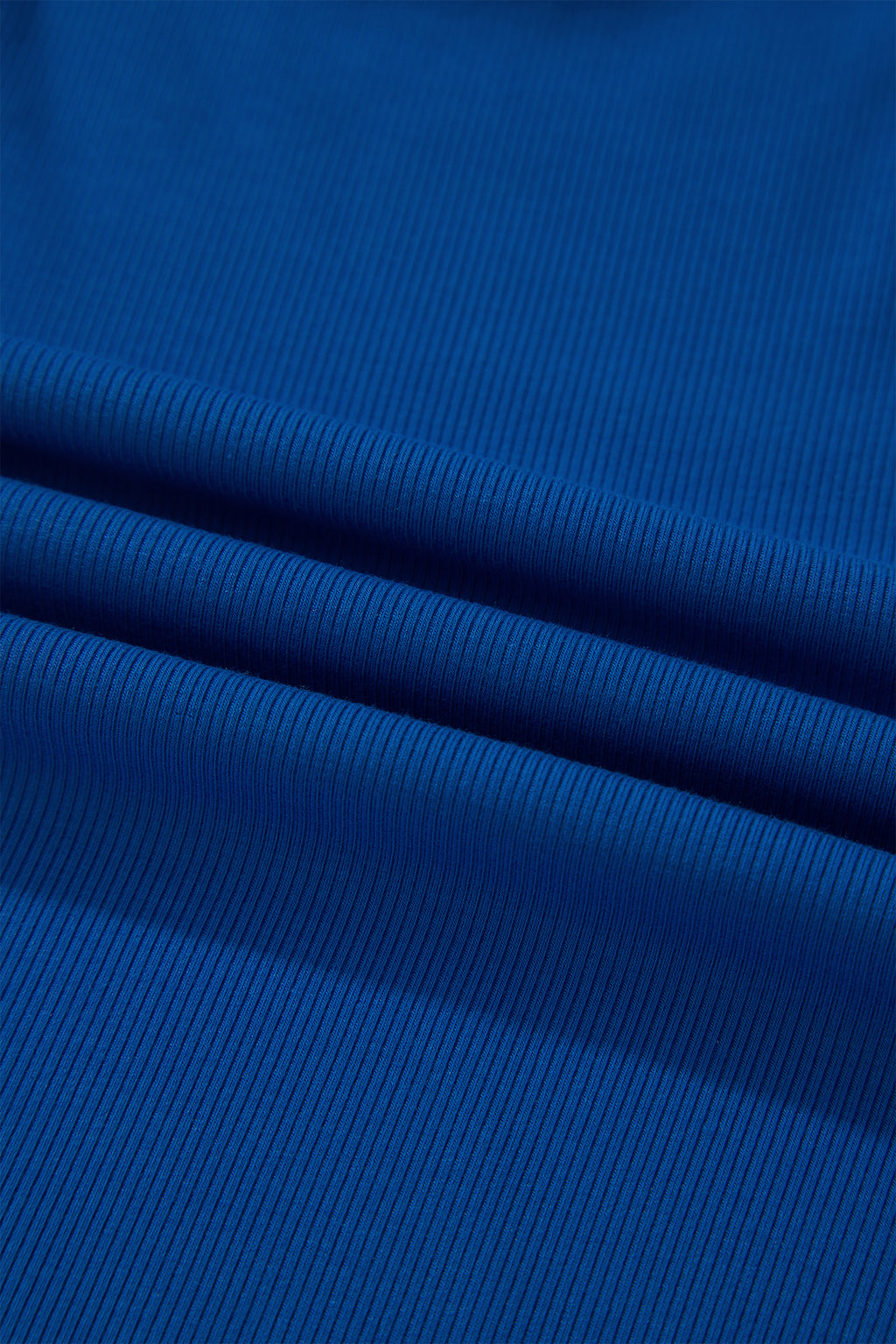 Dark Blue Ribbed Slim Tank Pocketed Wide Leg Shorts Set