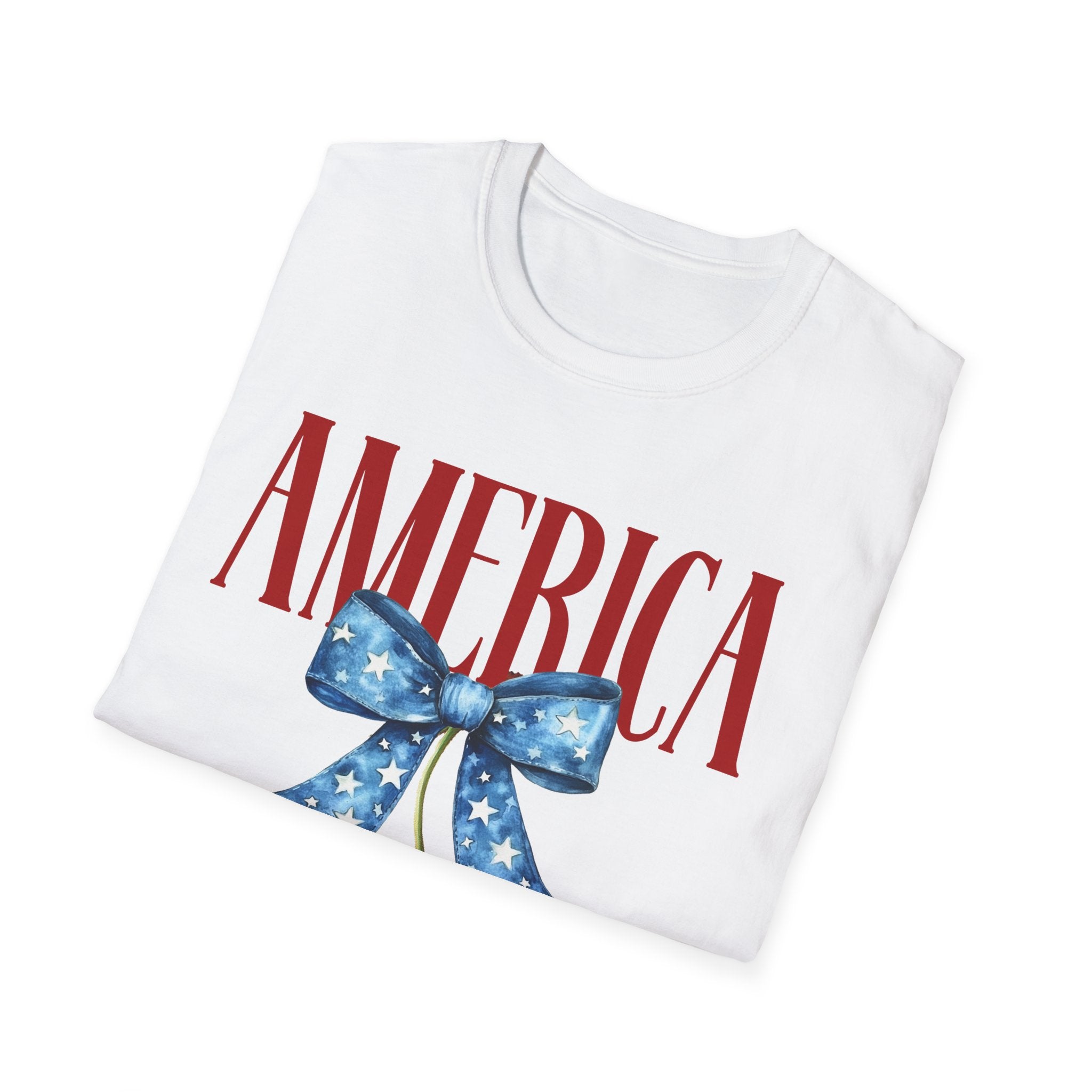 America Cherry T‑Shirt — Patriotic 4th of July Stars & Stripes Tee