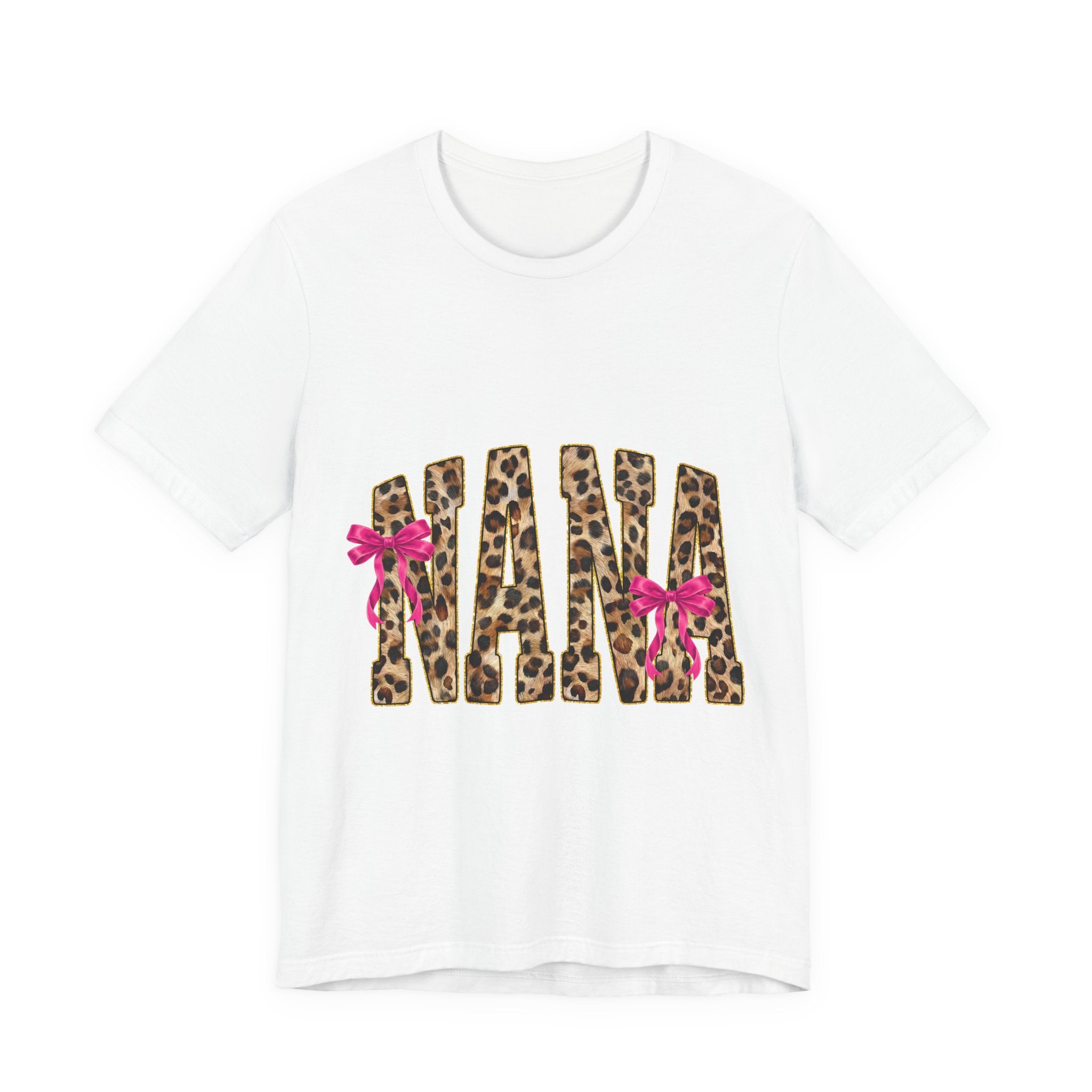 Nana Leopard Print Tee with Pink Bows — Mother's Day Gift Shirt
