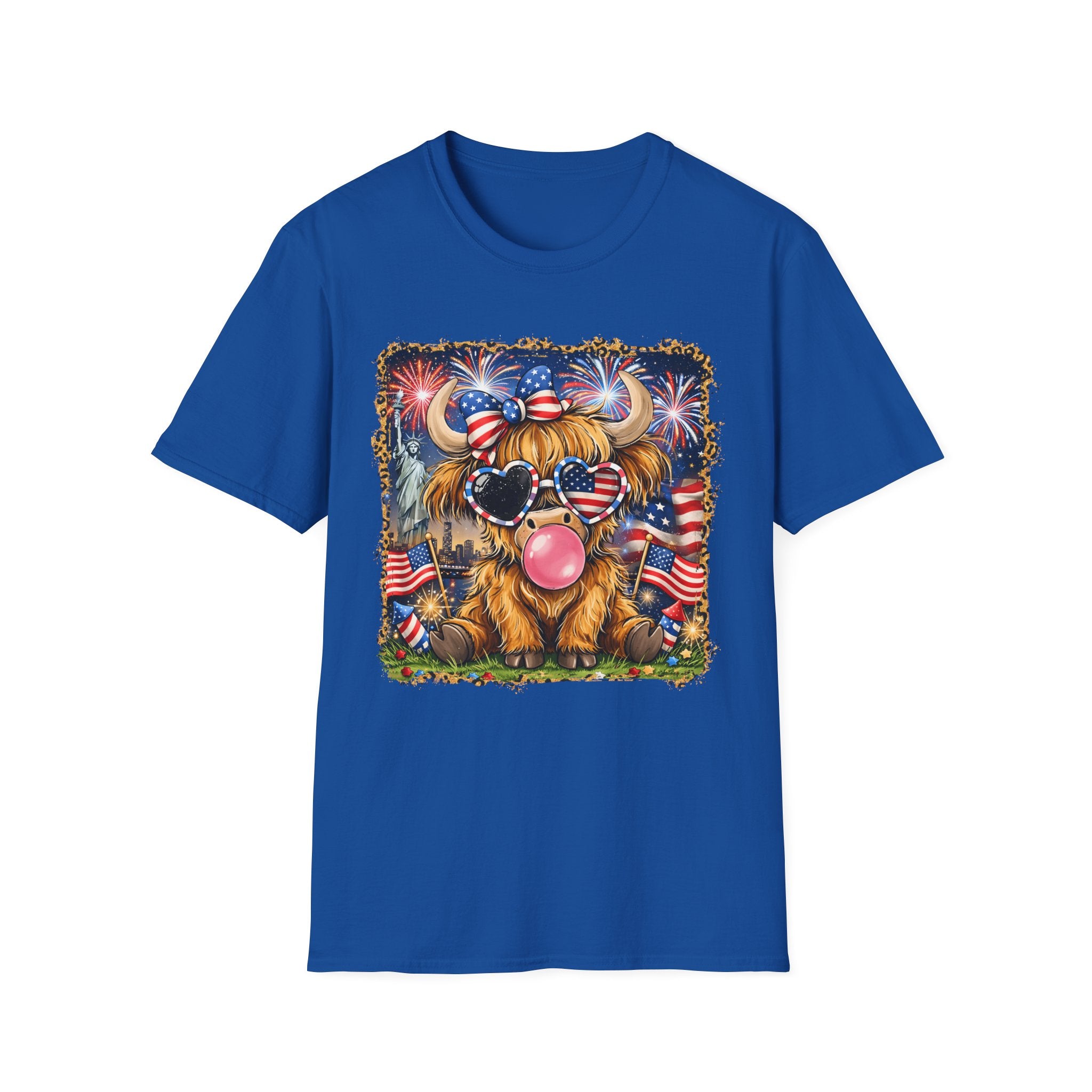 Patriotic Yorkie Tee — USA Flag Sunglasses & Bubblegum Dog T-Shirt