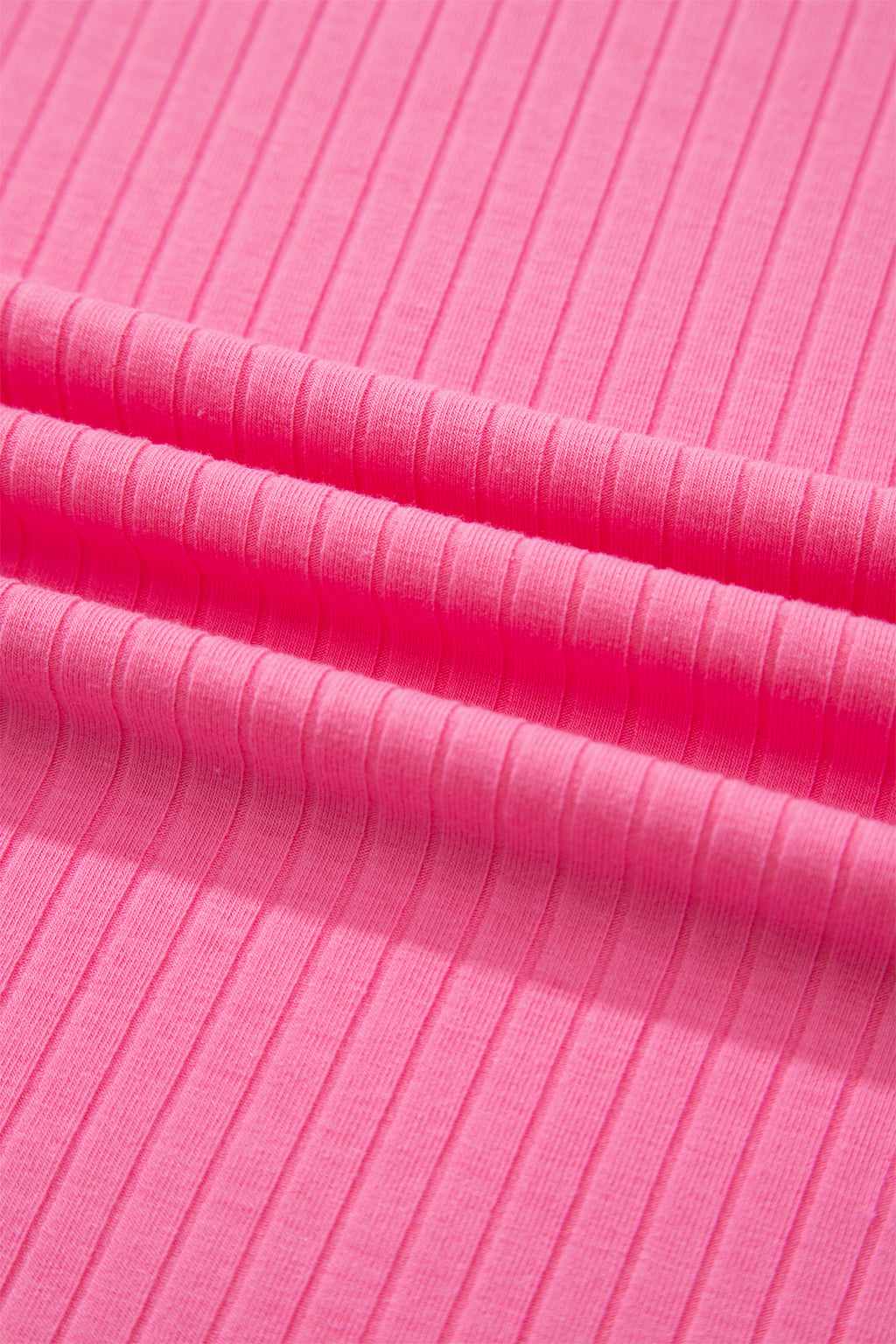 Sachet Pink Soft Ribbed Color Block Trim Casual Short Set