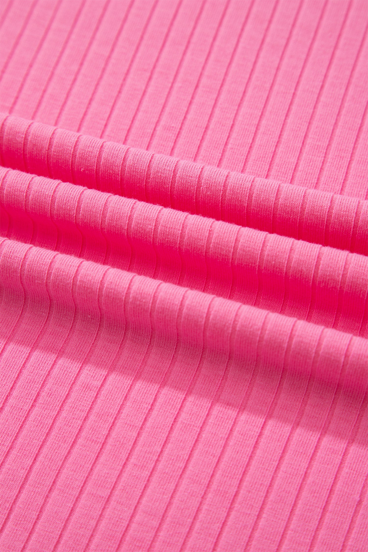 Sachet Pink Soft Ribbed Color Block Trim Casual Short Set