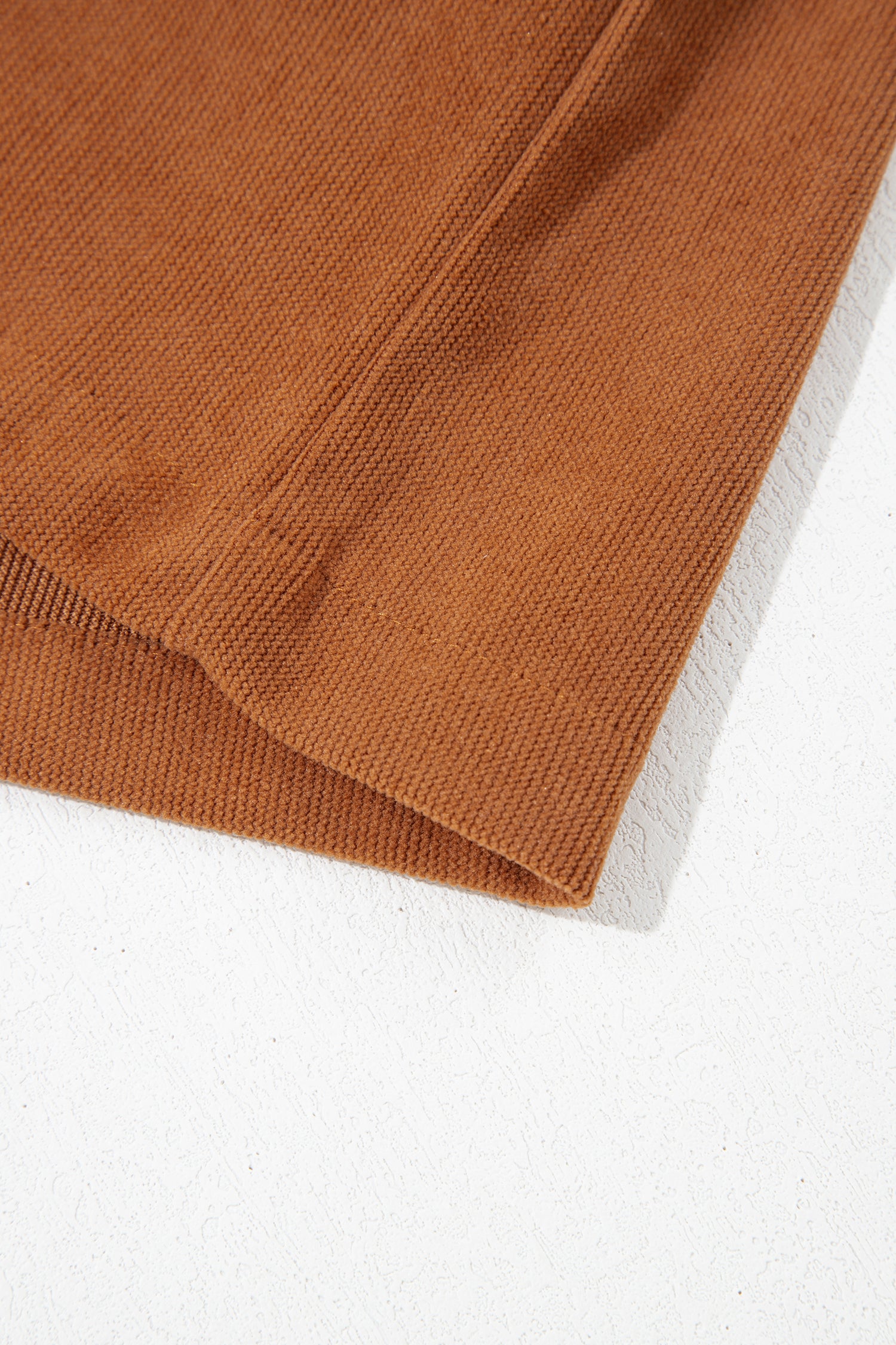 Cinnamon Solid Color Tie V Neck Sleeveless Corduroy Romper